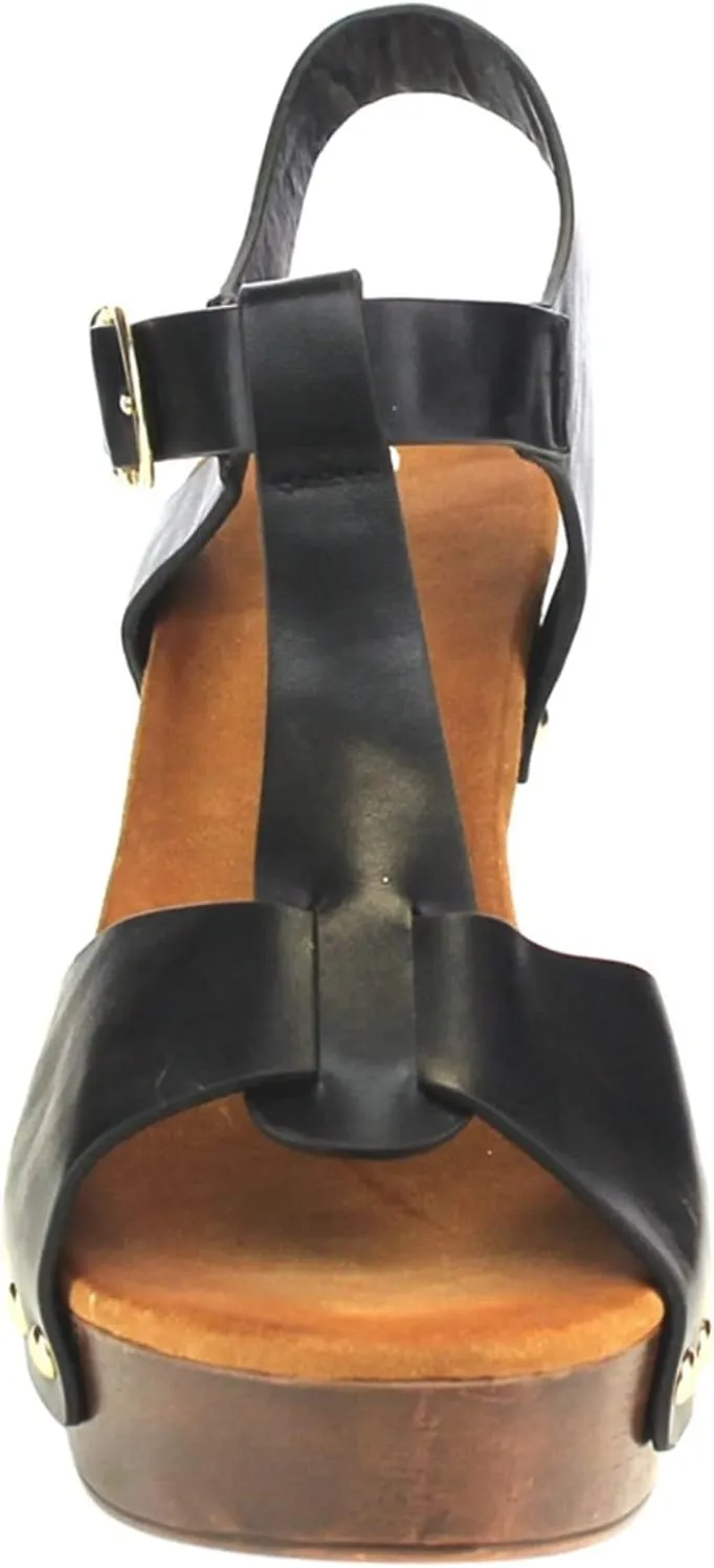 Women's Wedge Platform Sandal Elastic Ankle Strap High Heel Cork Slip On Casual Summer Shoes