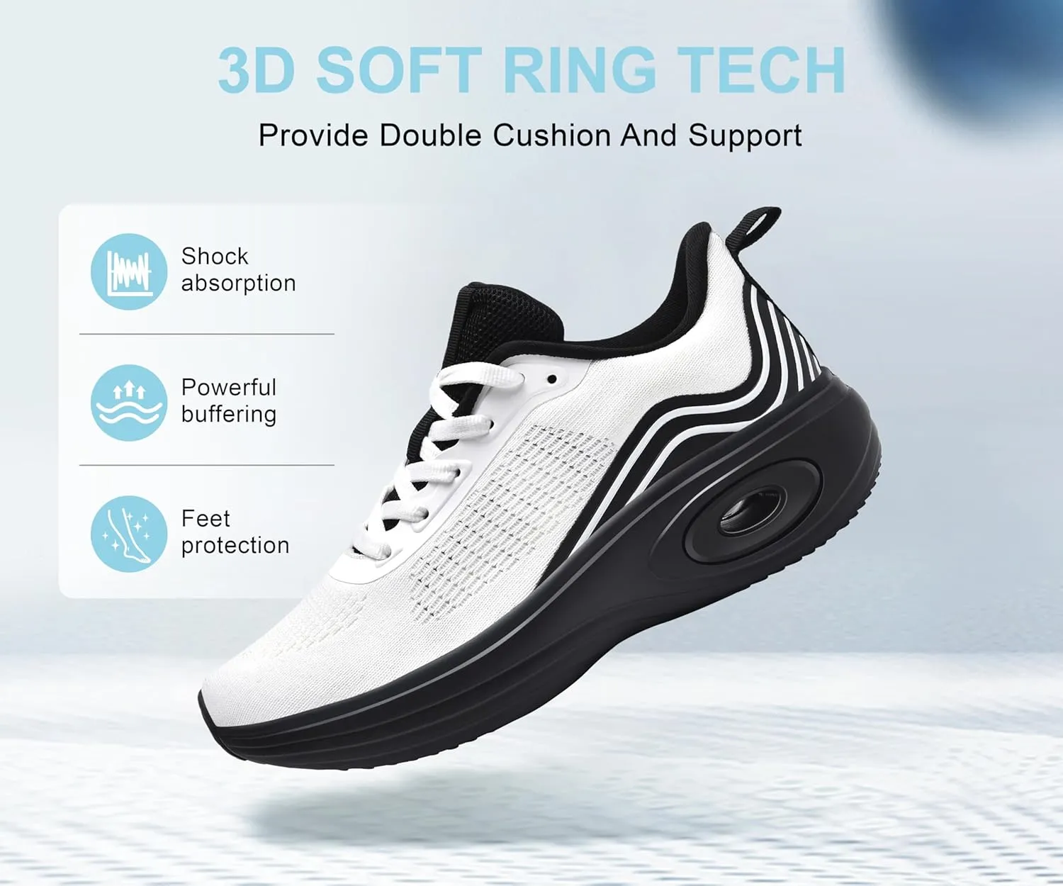 Wondamo Women's Walking Running Shoes Cushioning Lightweight Athletic Shoes Comfortable Supportive Non Slip Tennis Gym Workout Trainning Sneakers