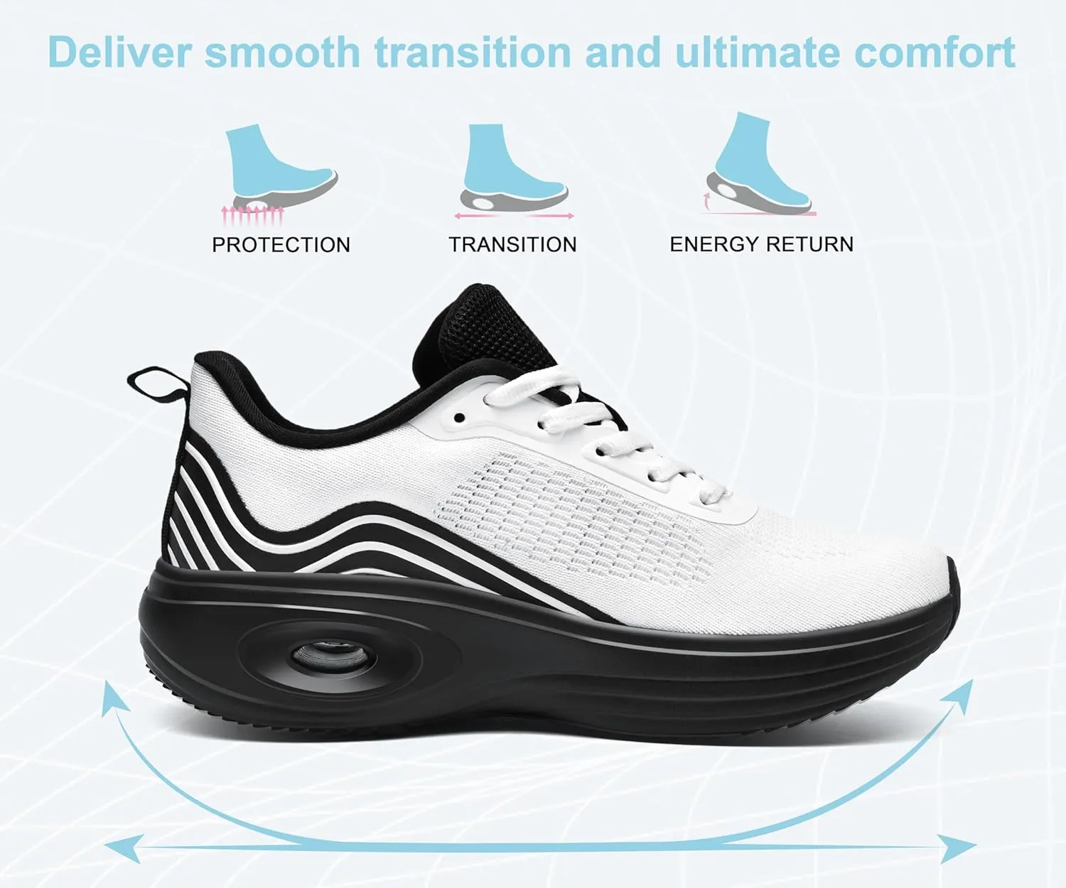 Wondamo Women's Walking Running Shoes Cushioning Lightweight Athletic Shoes Comfortable Supportive Non Slip Tennis Gym Workout Trainning Sneakers