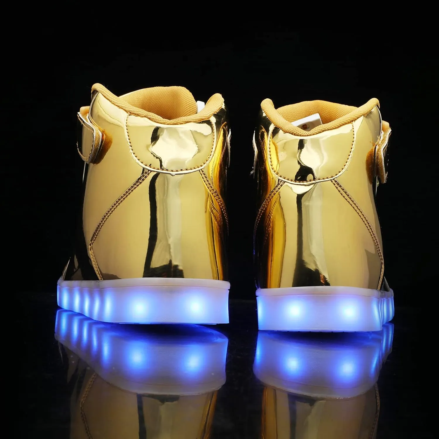 Wooowyet Kids LED Sneakers for Boys Hook&Loop Low Light Up Shoes LED Girls USB Recharging