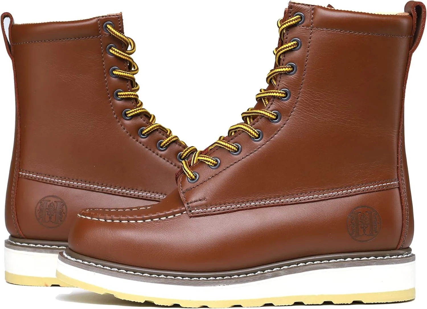 Work Boots for Men, 6" & 8" SureTrack Soft Toe Slip Resistant Moc Toe Mens Work Boots 84994/86994