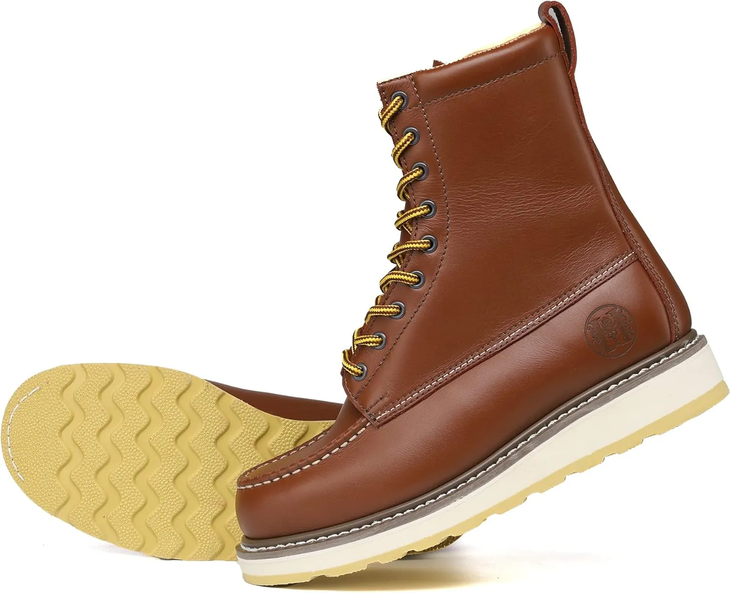 Work Boots for Men, 6" & 8" SureTrack Soft Toe Slip Resistant Moc Toe Mens Work Boots 84994/86994