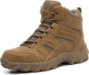 Work Boots for Men Comfortable Steel Toe Boots，Indestructible Industrial & Construction Safety Shoes Non Slip Mens Composite Toe Boots