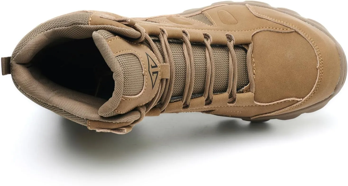 Work Boots for Men Comfortable Steel Toe Boots，Indestructible Industrial & Construction Safety Shoes Non Slip Mens Composite Toe Boots