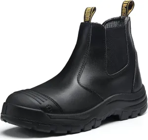 Work Boots for Men, Composite/Soft Toe Waterproof Working Boots, Slip Resistant Anti-Static Slip-on Safety Working Shoes 8 9 10 11 12 13