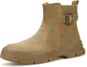 Work Boots for Men Slip On Welding Boots for Men Indestructible Steel Toe Boots Men's Steel Toe Shoes Fireproof Safety Toe Shoes Construction Boots for Welder Men's Work Shoes.