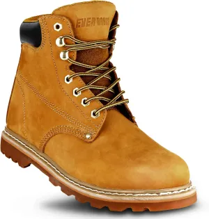 Work Boots for Men Soft Toe – 6inch Leather Boots for Construction Rubber Sole Working botas de trabajo para hombre, “Tank” Workboots
