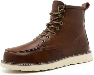 Work Boots for Men Steel Toe Boots Waterproof Comfortable High Top Indestructible Safety Boots Lightweight Leather Shoes Non Slip Work Shoes Industry Construction