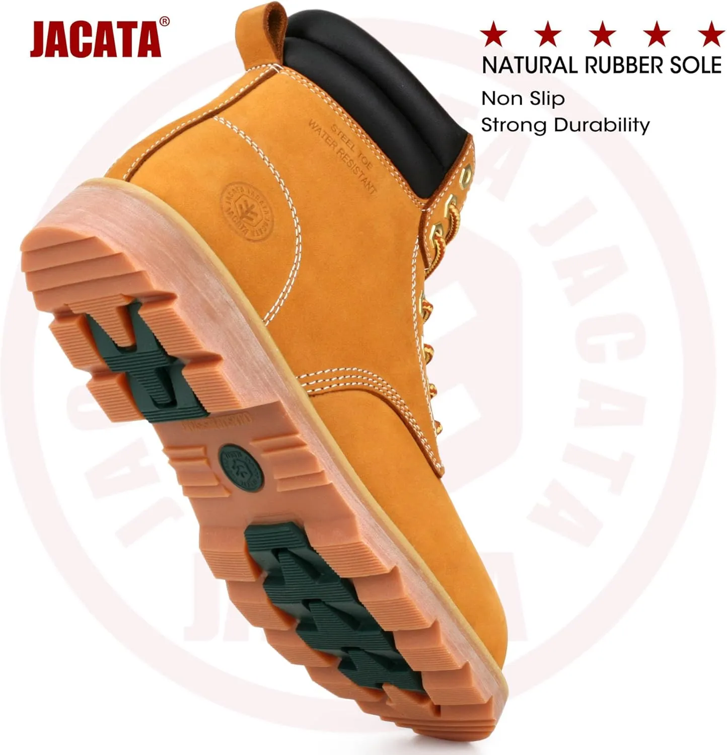 Work Boots For Men Steel/Soft Toe Non Slip Rubber Sole Resistant Utility Oil Mens Industrial Construction Boots