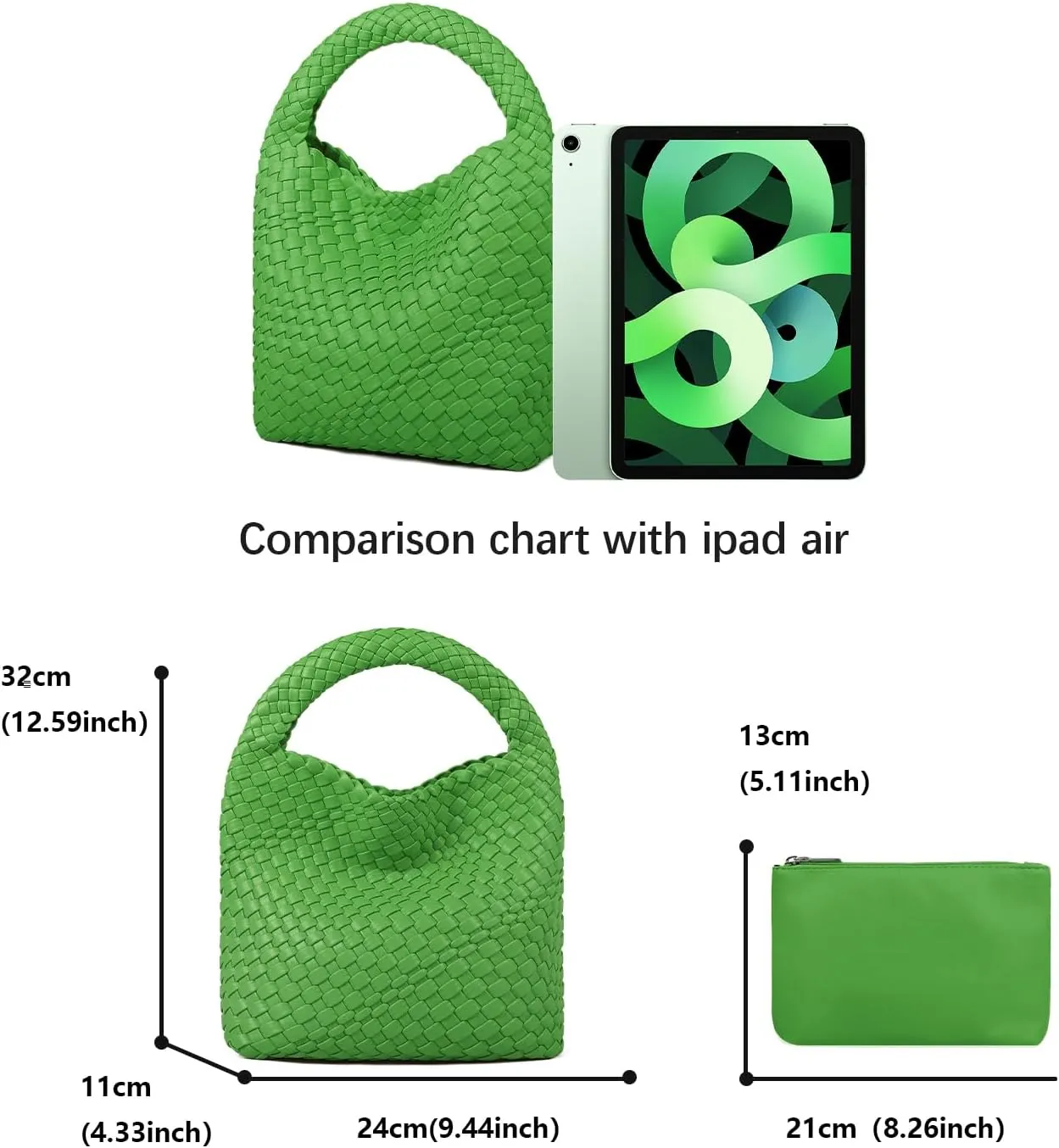 Woven Purses Bag for Women, Vegan Leather Handwoven Bags with Mini Handmade Purse, SMALL Travel Beach Top Handle Handbags