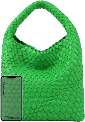 Woven Purses Bag for Women, Vegan Leather Handwoven Bags with Mini Handmade Purse, SMALL Travel Beach Top Handle Handbags