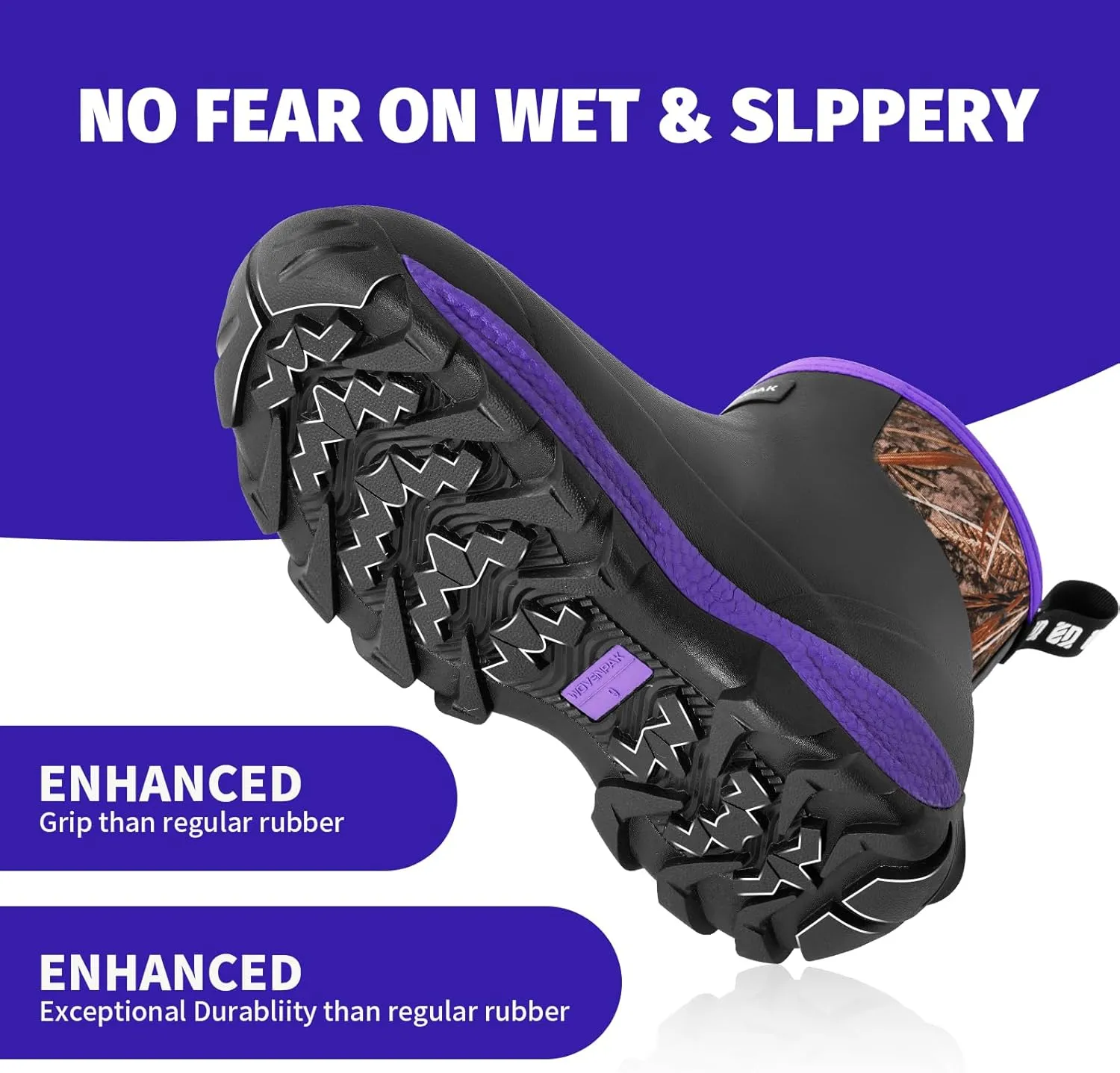WOVENPAK Ankle Boots for Women, Rubber Rain Boots Waterproof Women, Ankle Garden Mud Boots Shoes, Rubber Boots for Women Insulated Lightweight Short Boots for Outdoor, Garden, Yard Work, Size 6-11