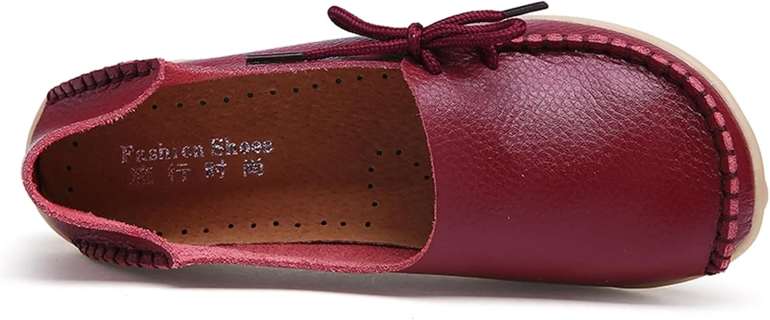 WUIWUIYU Womens Casual Soft Slip-On Lace-up Halloween Costumes Penny Loafers Flats House Slippers Homes Shoes Moccasins