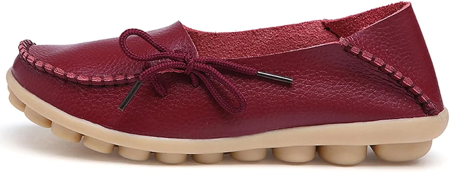 WUIWUIYU Womens Casual Soft Slip-On Lace-up Halloween Costumes Penny Loafers Flats House Slippers Homes Shoes Moccasins
