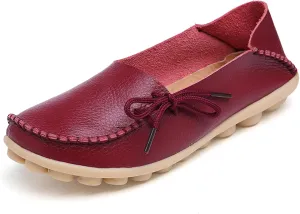 WUIWUIYU Womens Casual Soft Slip-On Lace-up Halloween Costumes Penny Loafers Flats House Slippers Homes Shoes Moccasins