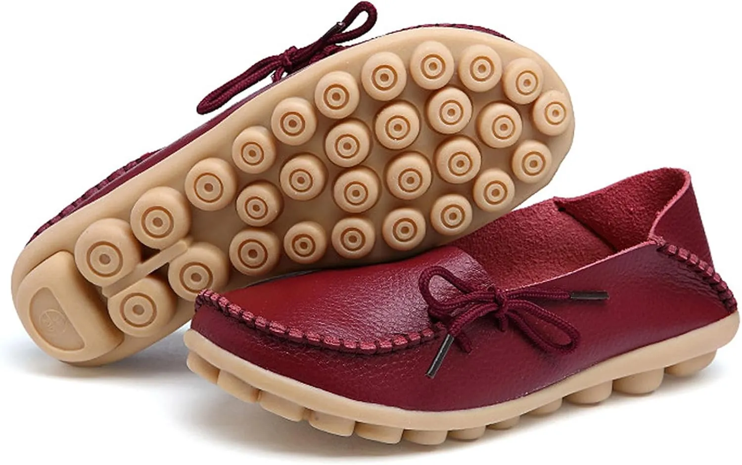WUIWUIYU Womens Casual Soft Slip-On Lace-up Halloween Costumes Penny Loafers Flats House Slippers Homes Shoes Moccasins