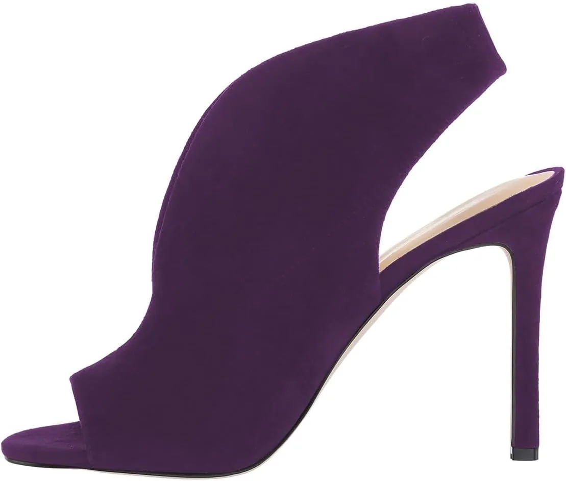 YDN Women's Chic Slingback Peep Toe Stiletto High Heel Sandals Ankle Boots Cutout Party Office Shoe Size 4-15 US