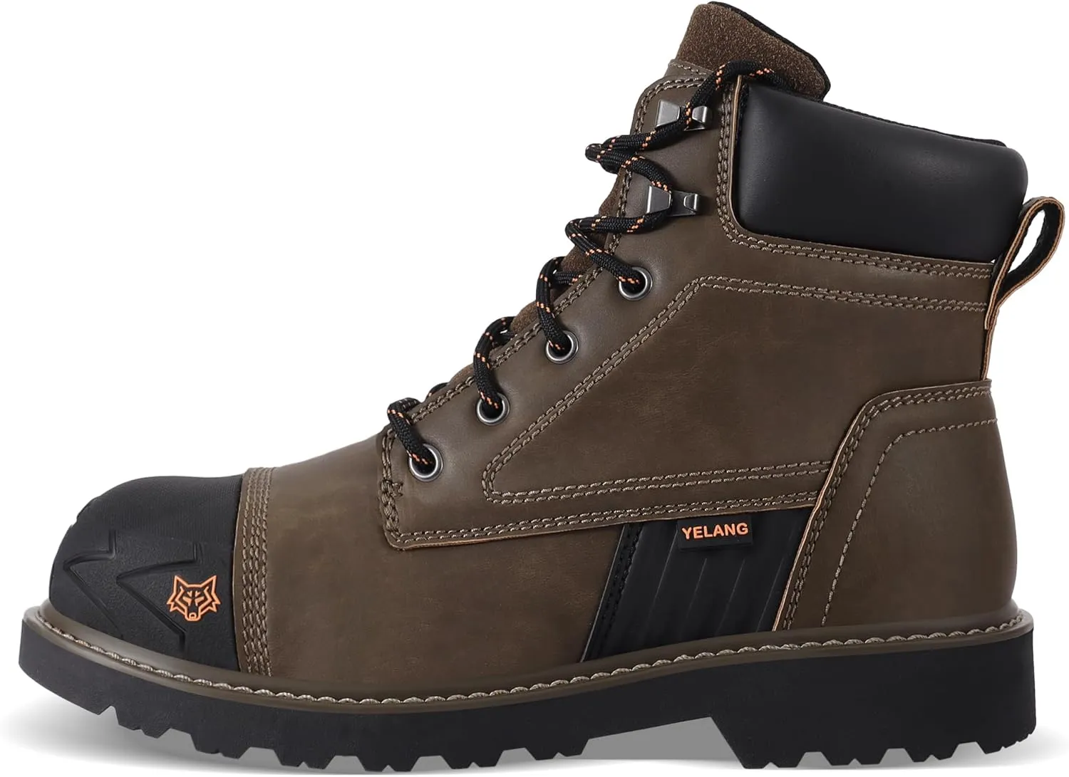 Yelang Men's Steel Toe Safety Work Boot Slip Resistant Puncture Utility Shoes 6 Inch For Industrial Construction Outdoor botas de trabajo para hombre