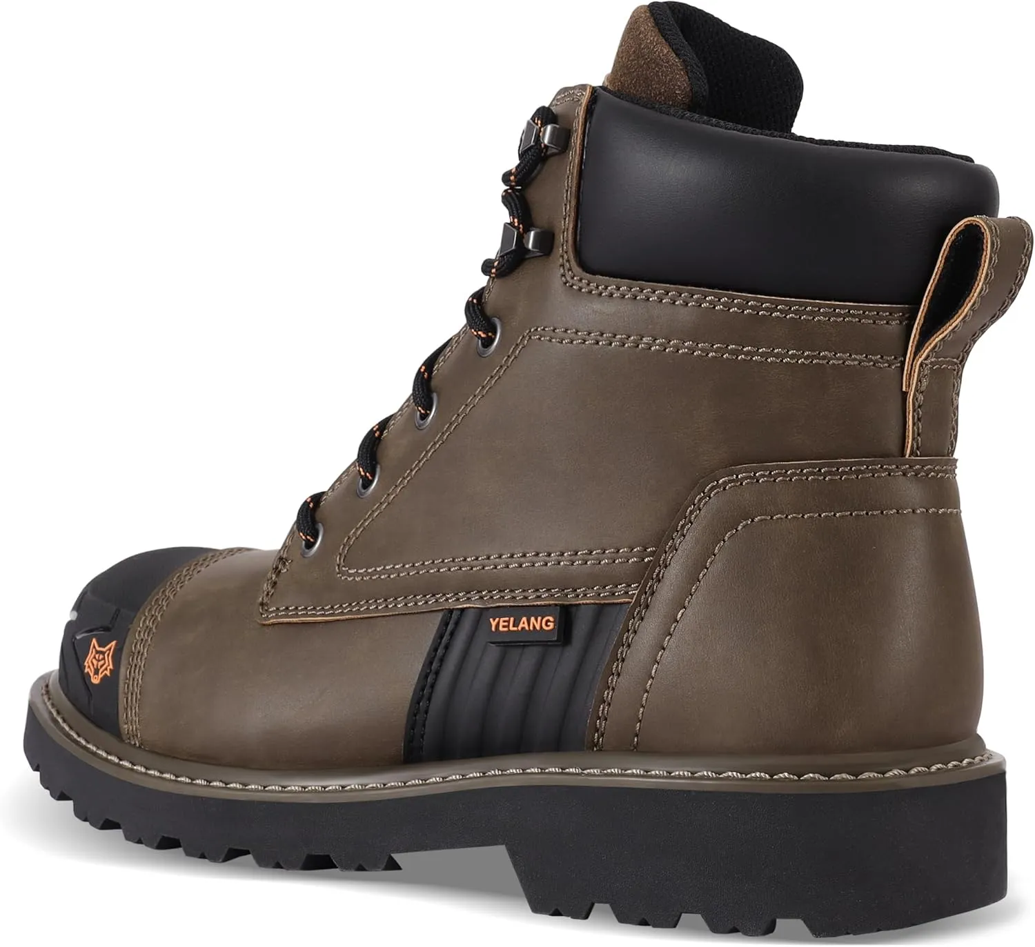 Yelang Men's Steel Toe Safety Work Boot Slip Resistant Puncture Utility Shoes 6 Inch For Industrial Construction Outdoor botas de trabajo para hombre