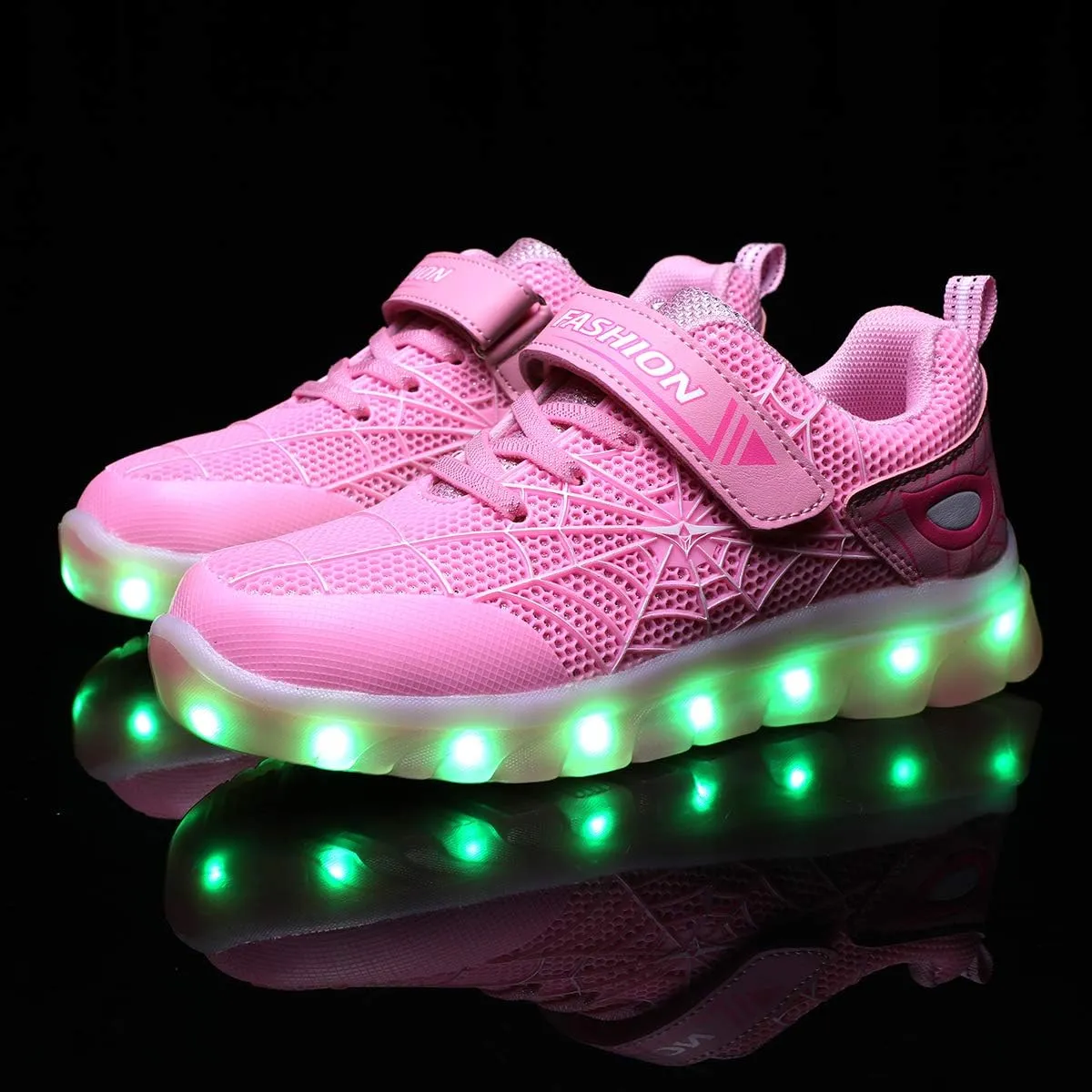 YUNICUS Kids Light Up Shoes Led Flash Sneakers with Spider Upper USB Charge for Boys Girls Toddles Best Gift for Birthday Thanksgiving Christmas Day