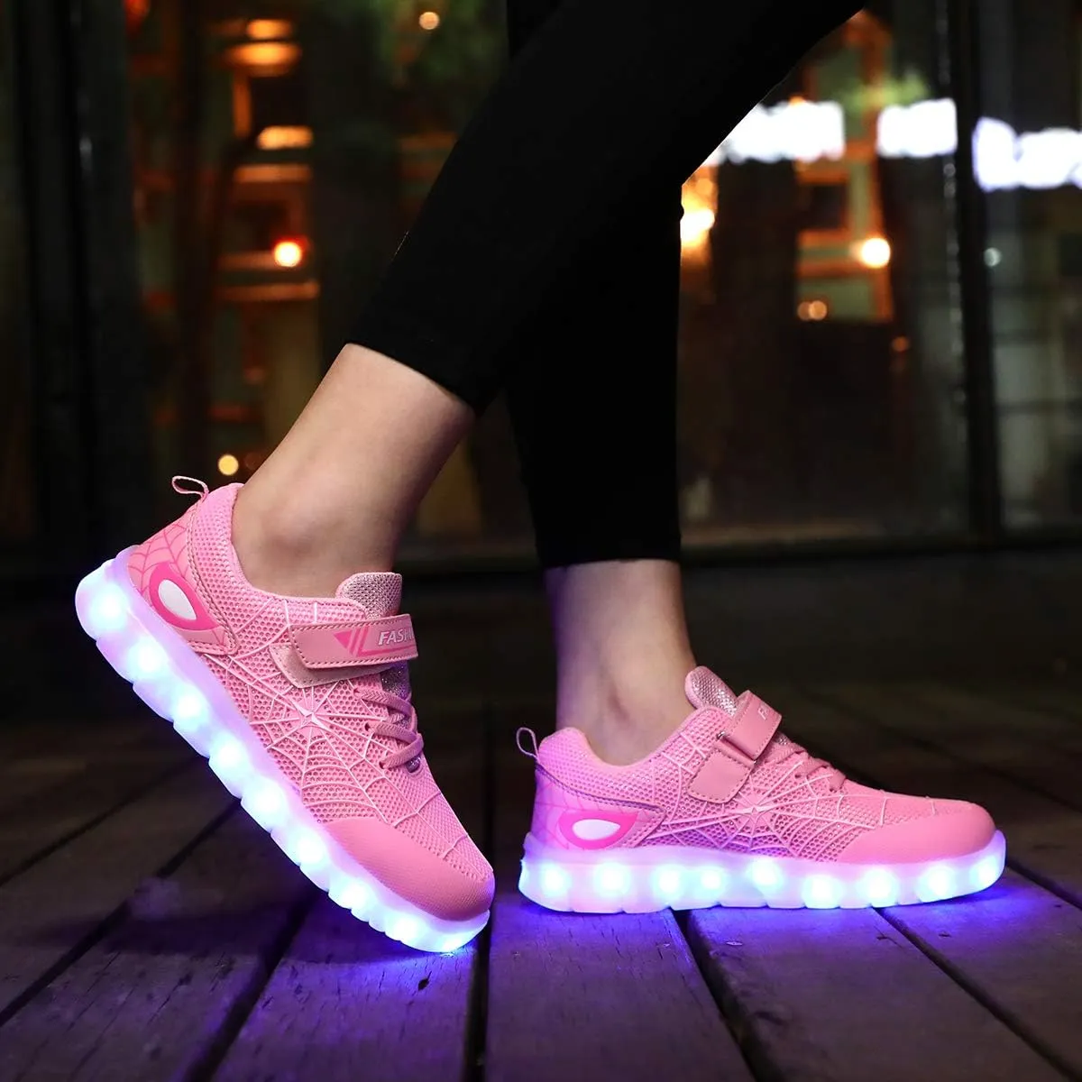 YUNICUS Kids Light Up Shoes Led Flash Sneakers with Spider Upper USB Charge for Boys Girls Toddles Best Gift for Birthday Thanksgiving Christmas Day