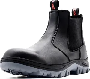 ZERVRTON Steel Toe Work Boots for Men,Slip-on Work Boots,Men's Industrial & Construction Shoes,Waterpoof Safety boots,Non-slip,Comfortable,Lightweight