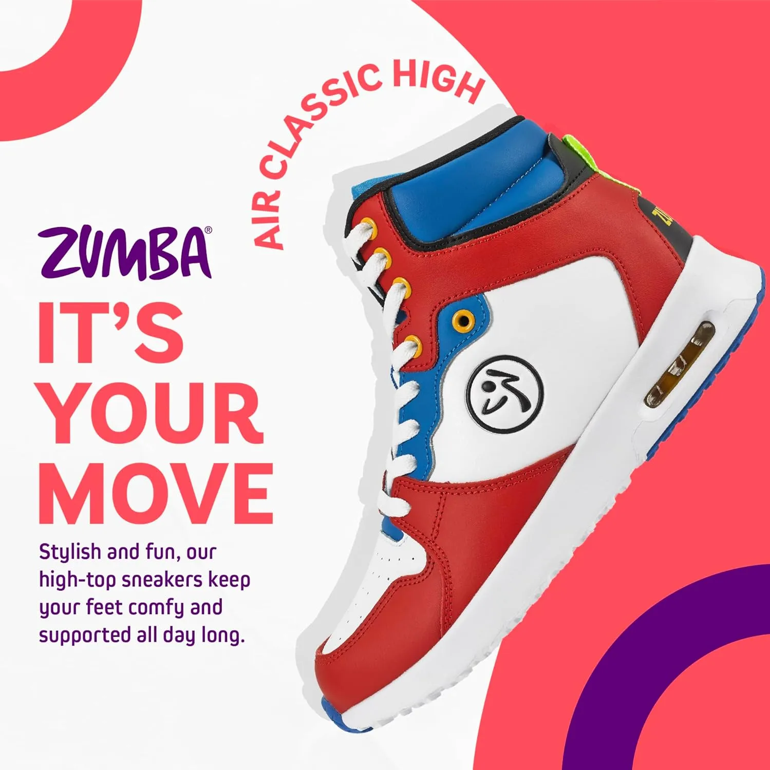 ZUMBA Sneakers High-Top Dance Shoes for Women Air Classic