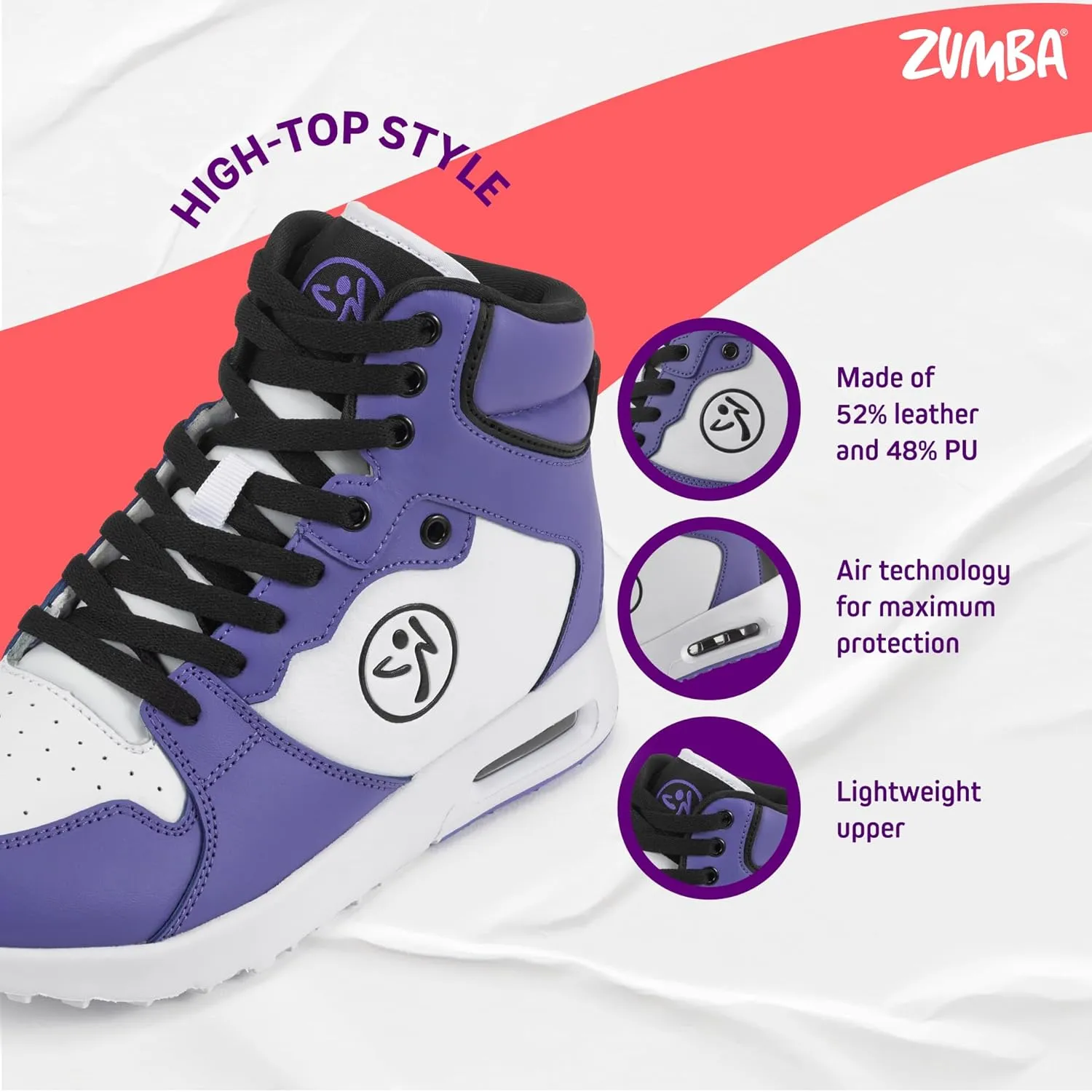 ZUMBA Sneakers High-Top Dance Shoes for Women Air Classic