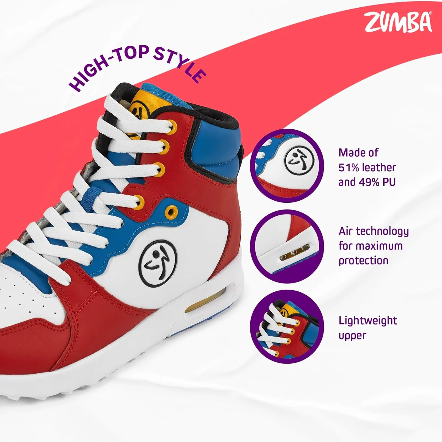 ZUMBA Sneakers High-Top Dance Shoes for Women Air Classic