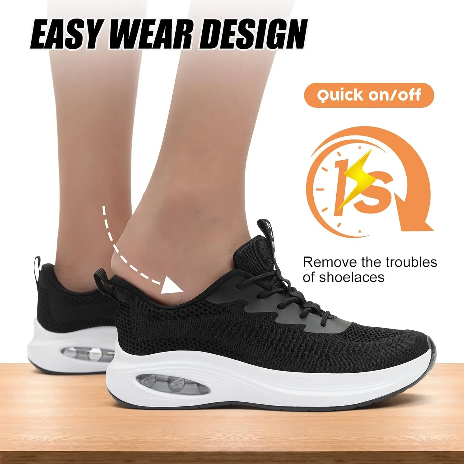 ZYEN Wide Toe Box Shoes Women Air Cushion Road Running Shoes Extra Wide Width Sneakers Arch Support Gym Athletic Tennis Sneakers Lightweight Breathable Walking Shoes