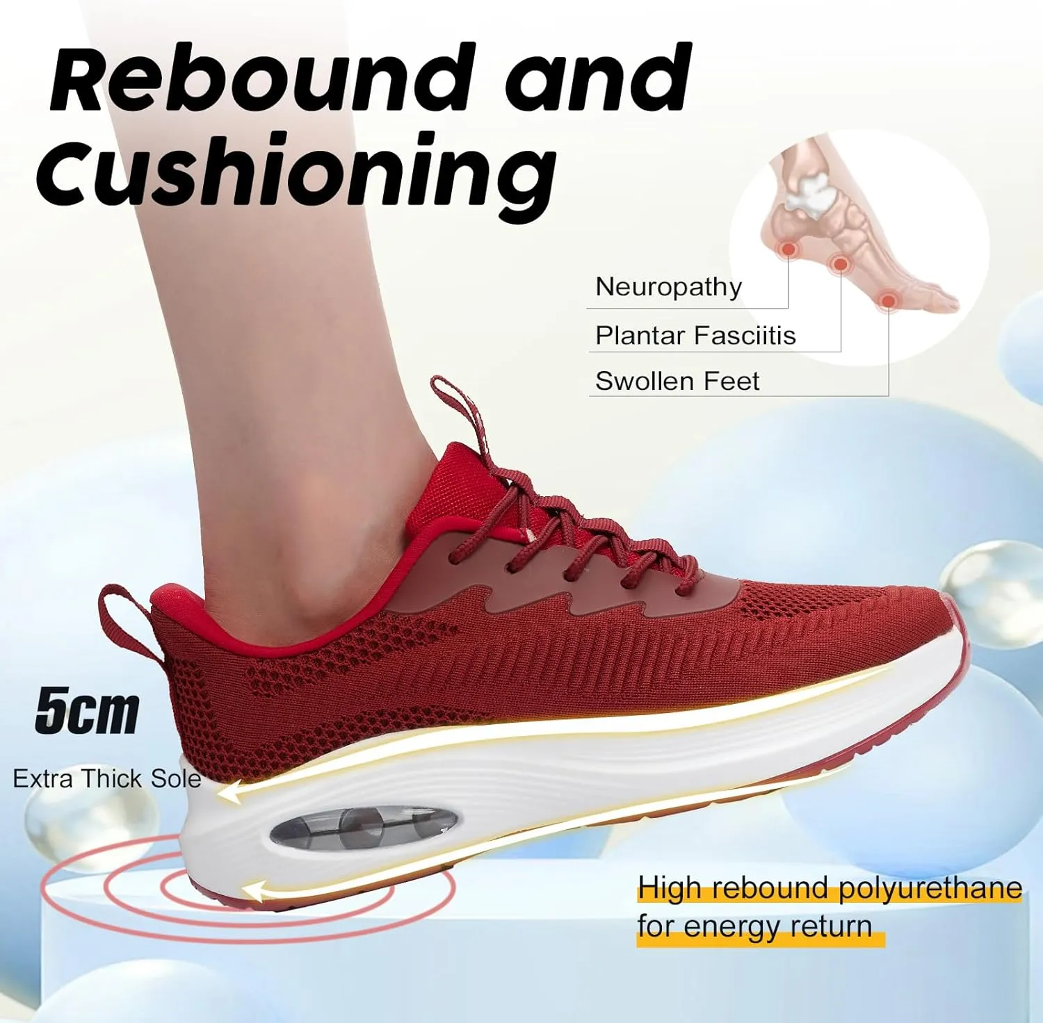 ZYEN Wide Toe Box Shoes Women Air Cushion Road Running Shoes Extra Wide Width Sneakers Arch Support Gym Athletic Tennis Sneakers Lightweight Breathable Walking Shoes