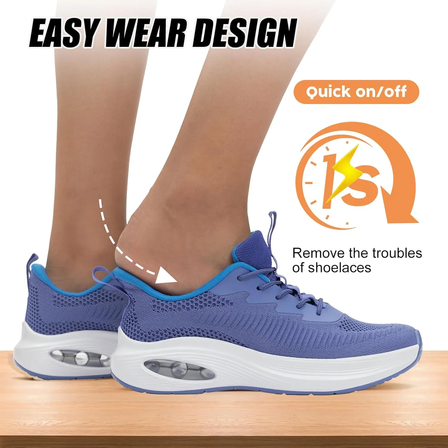 ZYEN Wide Toe Box Shoes Women Air Cushion Road Running Shoes Extra Wide Width Sneakers Arch Support Gym Athletic Tennis Sneakers Lightweight Breathable Walking Shoes
