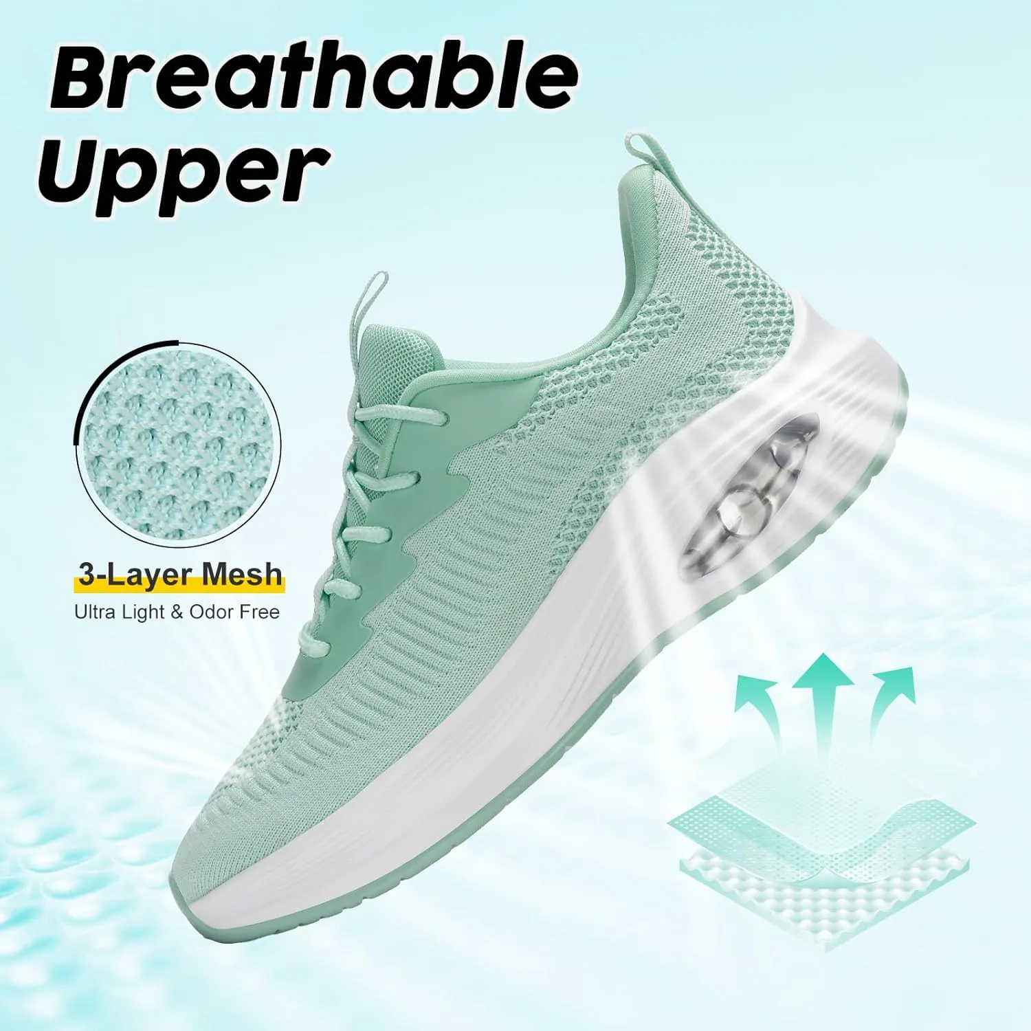 ZYEN Wide Toe Box Shoes Women Air Cushion Road Running Shoes Extra Wide Width Sneakers Arch Support Gym Athletic Tennis Sneakers Lightweight Breathable Walking Shoes