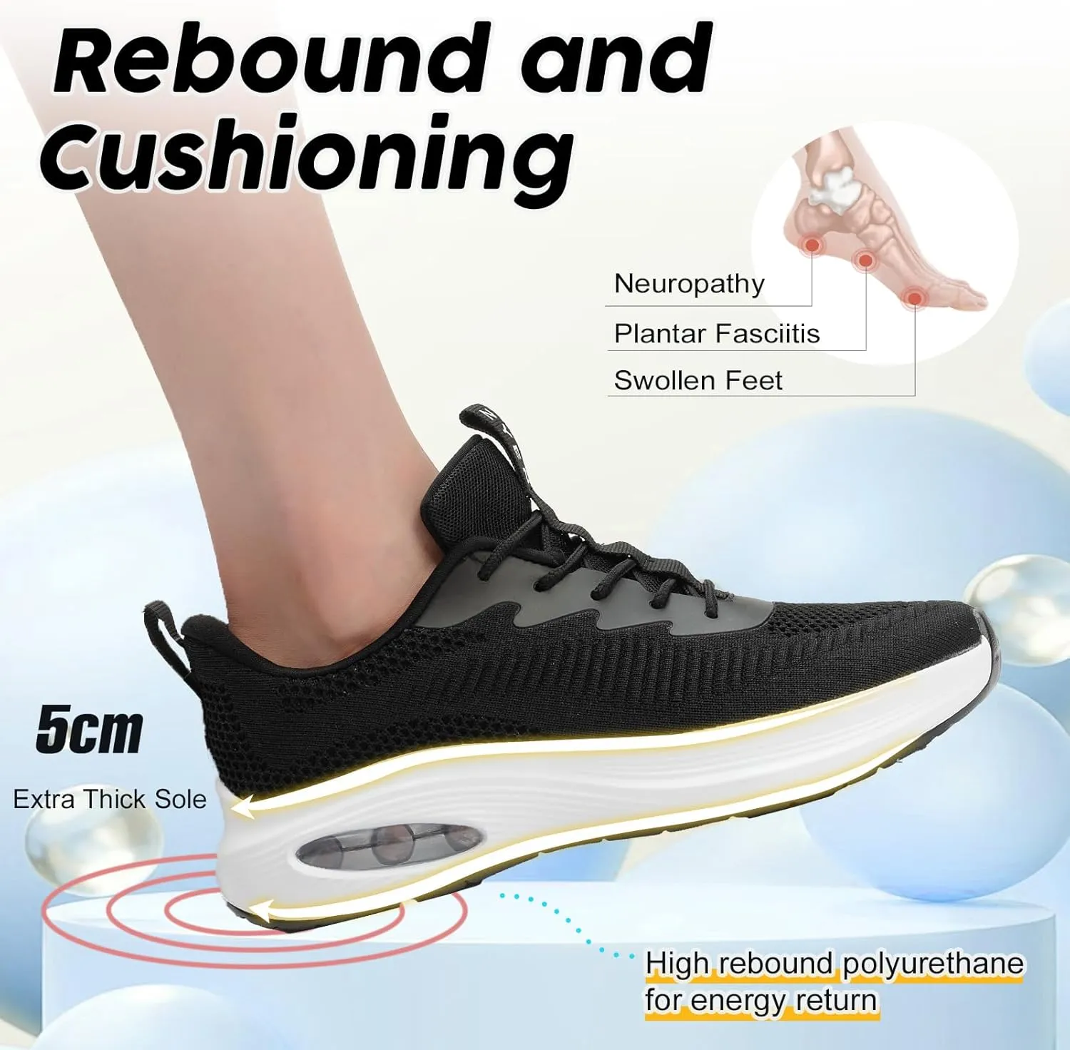 ZYEN Wide Toe Box Shoes Women Air Cushion Road Running Shoes Extra Wide Width Sneakers Arch Support Gym Athletic Tennis Sneakers Lightweight Breathable Walking Shoes