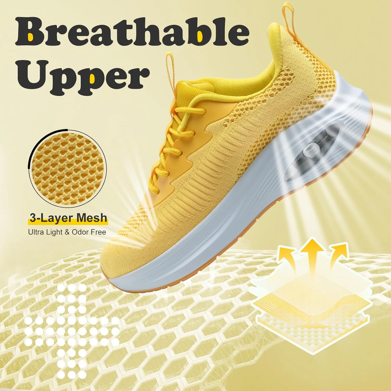 ZYEN Wide Toe Box Shoes Women Air Cushion Road Running Shoes Extra Wide Width Sneakers Arch Support Gym Athletic Tennis Sneakers Lightweight Breathable Walking Shoes