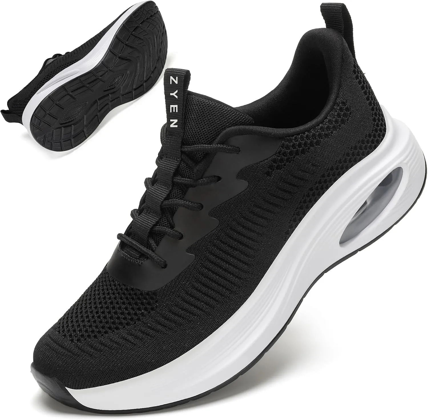 ZYEN Wide Toe Box Shoes Women Air Cushion Road Running Shoes Extra Wide Width Sneakers Arch Support Gym Athletic Tennis Sneakers Lightweight Breathable Walking Shoes