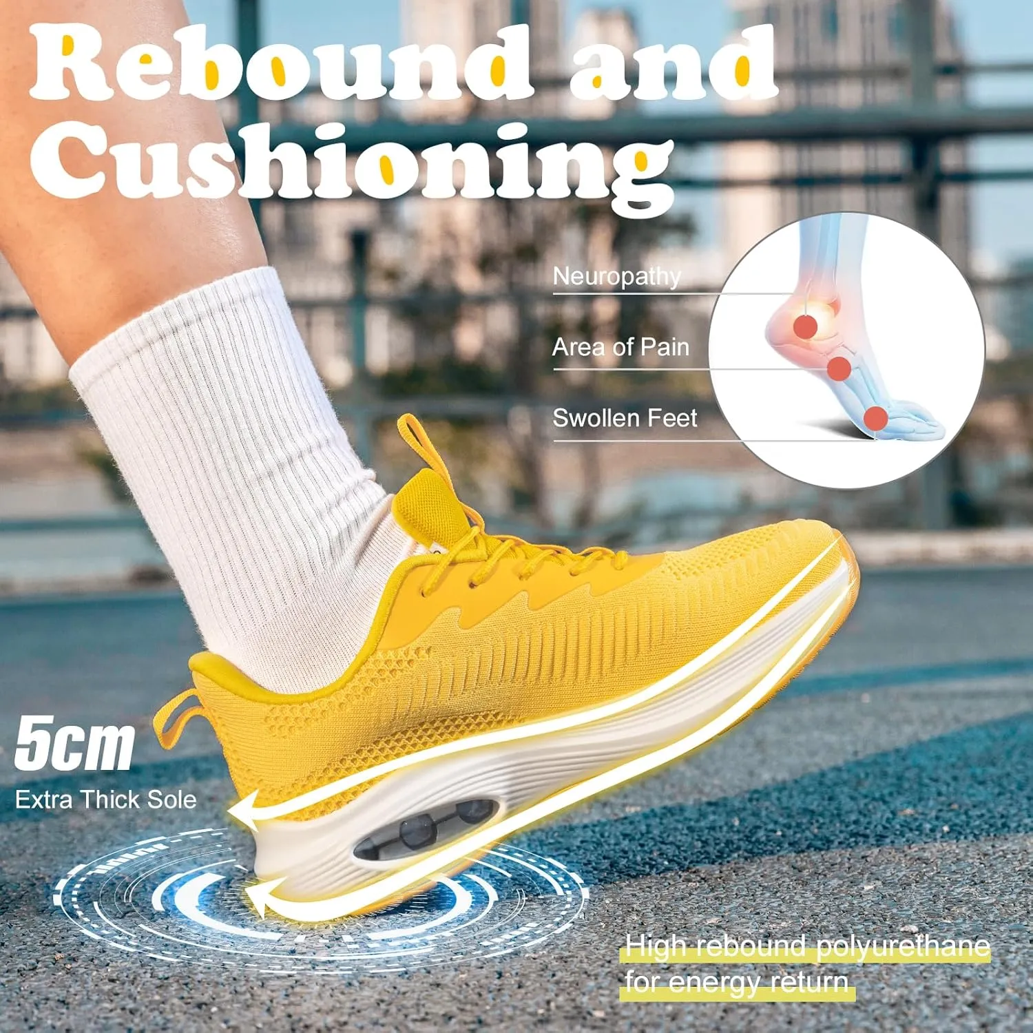 ZYEN Wide Toe Box Shoes Women Air Cushion Road Running Shoes Extra Wide Width Sneakers Arch Support Gym Athletic Tennis Sneakers Lightweight Breathable Walking Shoes