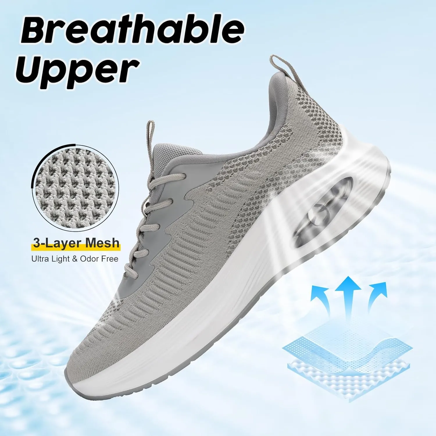 ZYEN Wide Toe Box Shoes Women Air Cushion Road Running Shoes Extra Wide Width Sneakers Arch Support Gym Athletic Tennis Sneakers Lightweight Breathable Walking Shoes