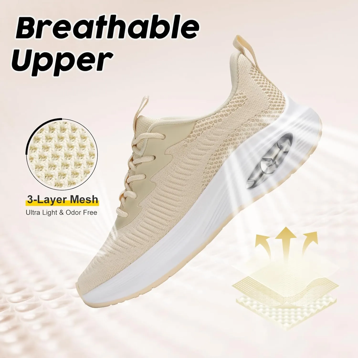 ZYEN Wide Toe Box Shoes Women Air Cushion Road Running Shoes Extra Wide Width Sneakers Arch Support Gym Athletic Tennis Sneakers Lightweight Breathable Walking Shoes