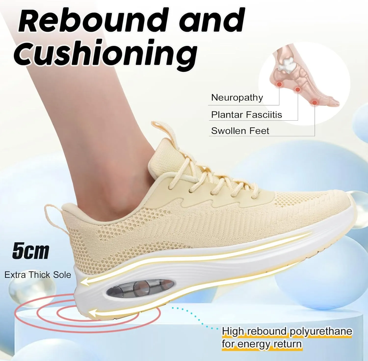 ZYEN Wide Toe Box Shoes Women Air Cushion Road Running Shoes Extra Wide Width Sneakers Arch Support Gym Athletic Tennis Sneakers Lightweight Breathable Walking Shoes