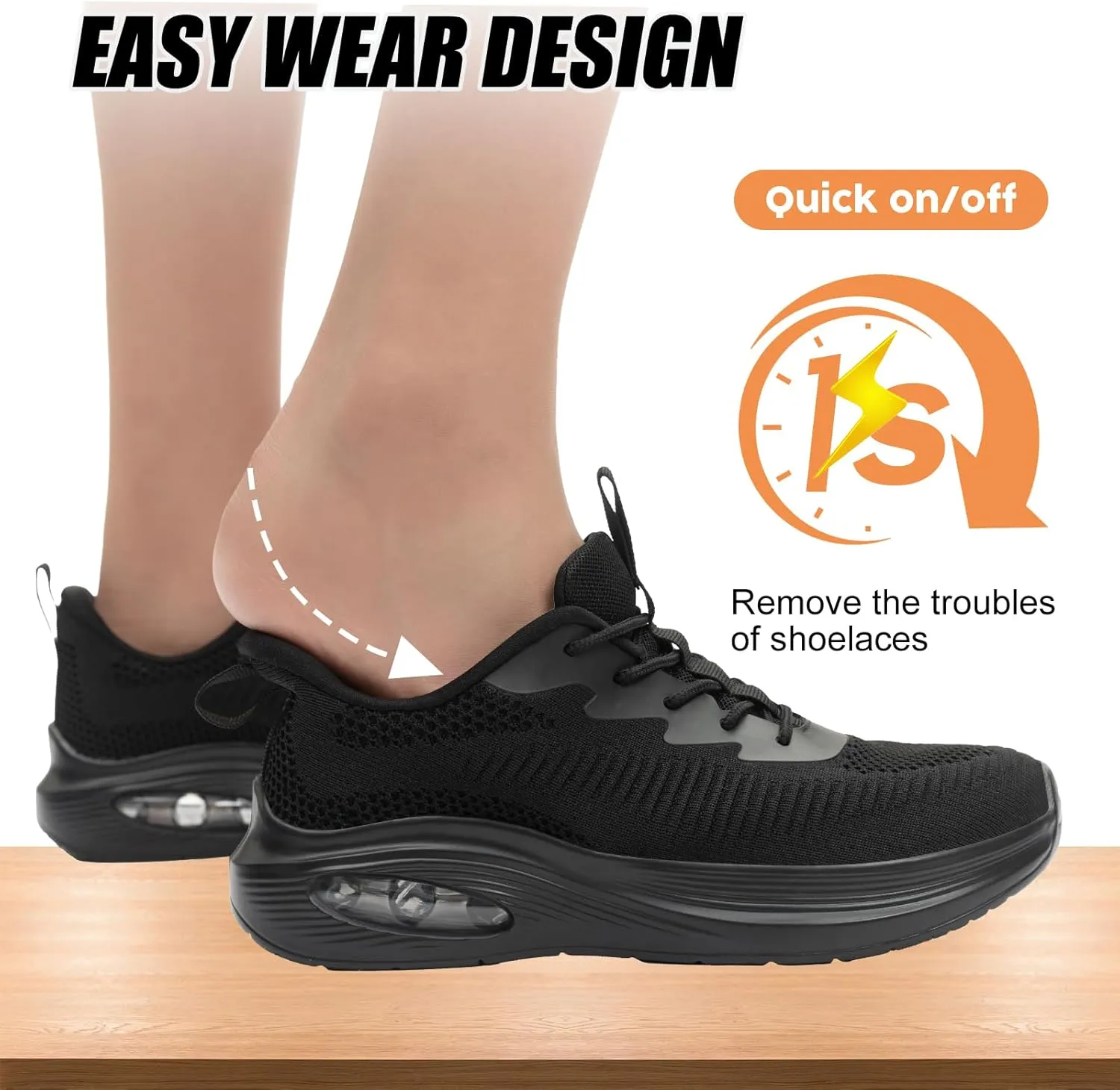 ZYEN Wide Toe Box Shoes Women Air Cushion Road Running Shoes Extra Wide Width Sneakers Arch Support Gym Athletic Tennis Sneakers Lightweight Breathable Walking Shoes