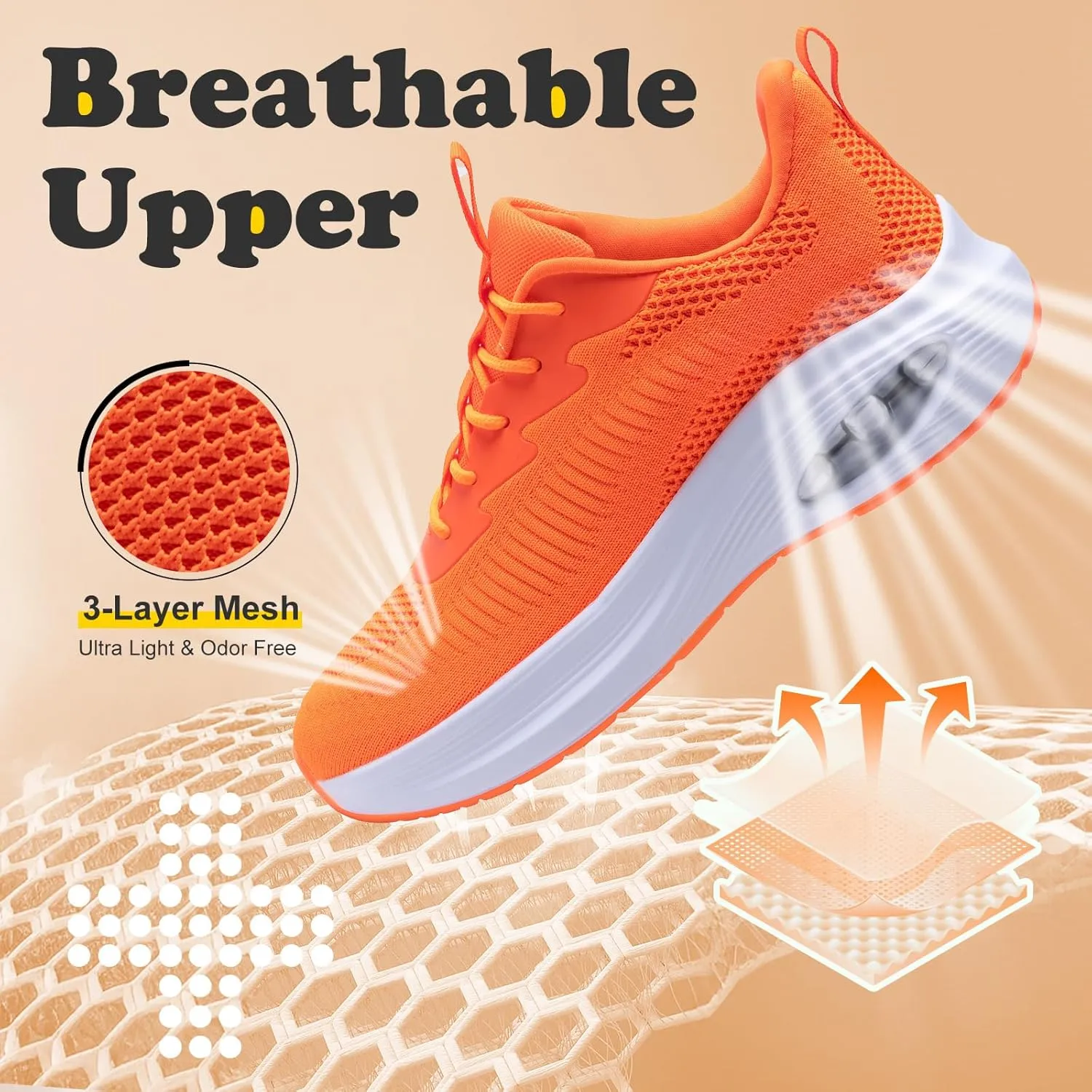 ZYEN Wide Toe Box Shoes Women Air Cushion Road Running Shoes Extra Wide Width Sneakers Arch Support Gym Athletic Tennis Sneakers Lightweight Breathable Walking Shoes