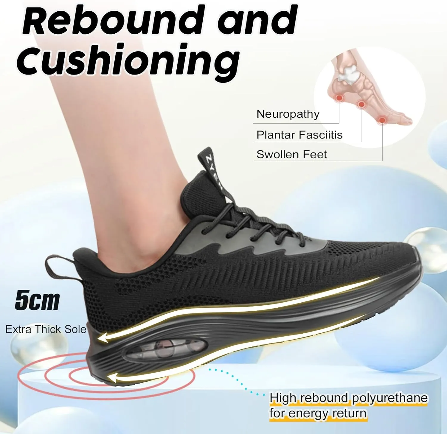 ZYEN Wide Toe Box Shoes Women Air Cushion Road Running Shoes Extra Wide Width Sneakers Arch Support Gym Athletic Tennis Sneakers Lightweight Breathable Walking Shoes