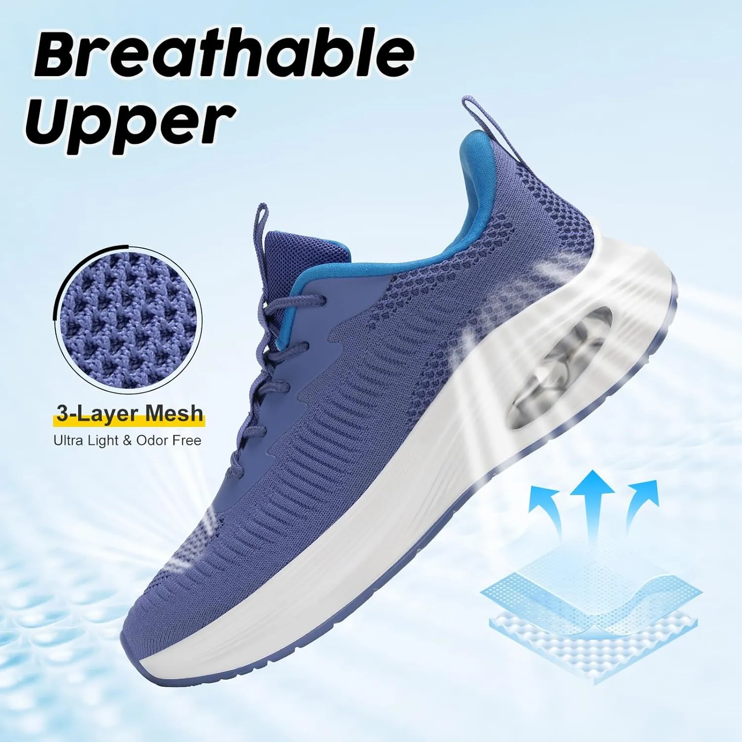 ZYEN Wide Toe Box Shoes Women Air Cushion Road Running Shoes Extra Wide Width Sneakers Arch Support Gym Athletic Tennis Sneakers Lightweight Breathable Walking Shoes