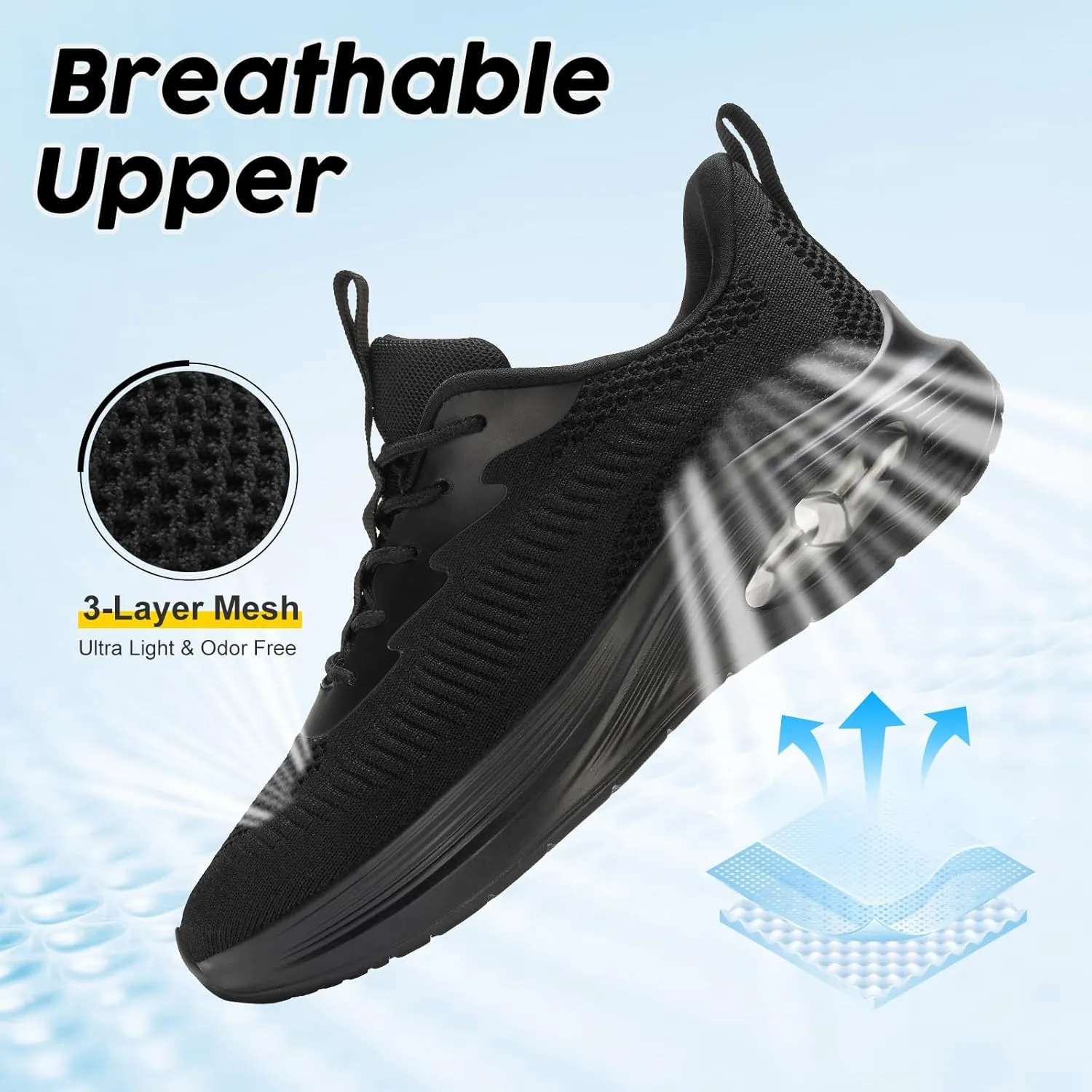 ZYEN Wide Toe Box Shoes Women Air Cushion Road Running Shoes Extra Wide Width Sneakers Arch Support Gym Athletic Tennis Sneakers Lightweight Breathable Walking Shoes
